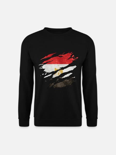 Égypte - Drapeau national, égratignures, fissures - Sweat-shirt Unisexe - noir