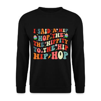 Joyeuses Pâques avec le lapin de Pâques - Sweat-shirt Unisexe - noir - Devant - Alina (178cm) & Michal (187cm)