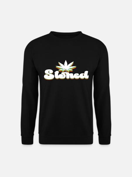 Stoned Weed Leaf - Unisex Sweatshirt - black