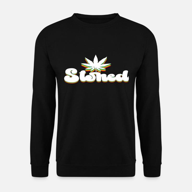 Stoned Weed Leaf - Unisex Sweatshirt - black