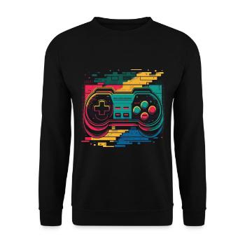 Console rétro - Sweat-shirt Unisexe - noir - Devant - Alina (178cm) & Michal (187cm)