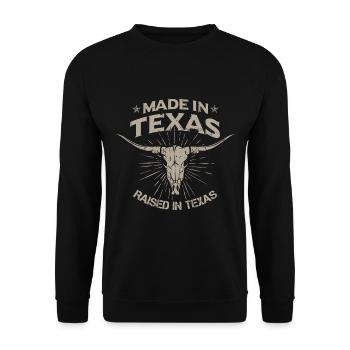 Fabriqué au Texas - Sweat-shirt Unisexe - noir - Devant - Alina (178cm) & Michal (187cm)