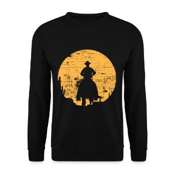 Cowboy - Unisex Pullover - Schwarz - Vorne - Alina (178cm) & Michal (187cm)