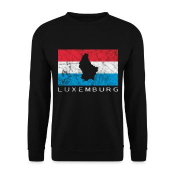 Luxembourg Flag Contour Voyage vacances Luxembourgeois - Sweat-shirt Unisexe - noir - Devant - Alina (178cm) & Michal (187cm)