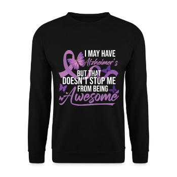 Ich könnte Alzheimer haben - Unisex Pullover - Schwarz - Vorne - Alina (178cm) & Michal (187cm)