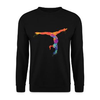Kunstturnen Turnerin - Unisex Pullover - Schwarz - Vorne - Alina (178cm) & Michal (187cm)