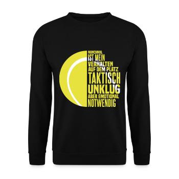 Tennis Taktik Coach Tennistrainer Tennisspieler - Unisex Pullover - Schwarz - Vorne - Alina (178cm) & Michal (187cm)