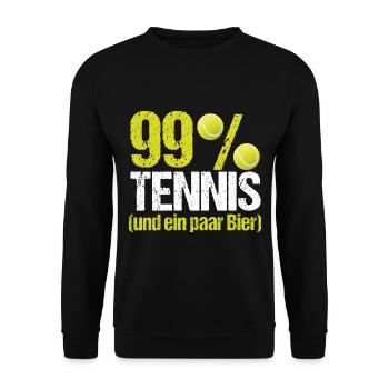 Tennisspieler Tennis Bier - Unisex Pullover - Schwarz - Vorne - Alina (178cm) & Michal (187cm)