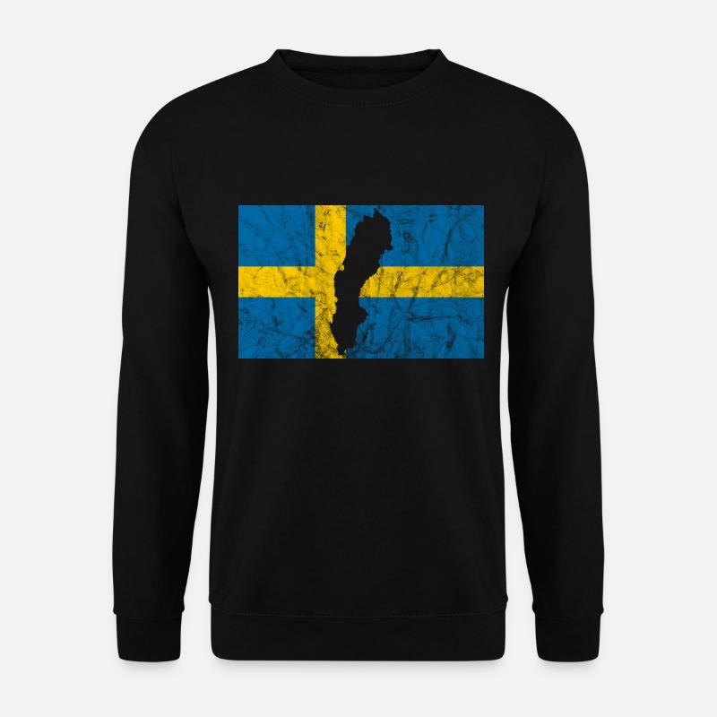 Schweden Schwedische Flagge Silhouette Reise - Unisex Pullover - Schwarz