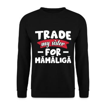 Échangez ma sœur contre Mamaliga - Sweat-shirt Unisexe - noir - Devant - Alina (178cm) & Michal (187cm)
