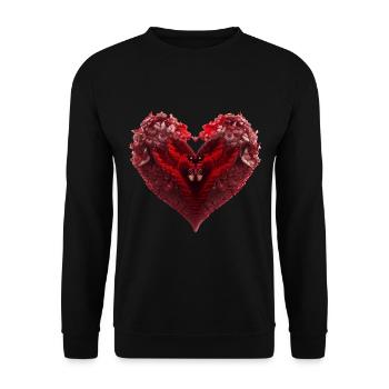 Herz voller Schmetterlinge Schmetterling Liebe - Unisex Pullover - Schwarz - Vorne - Alina (178cm) & Michal (187cm)