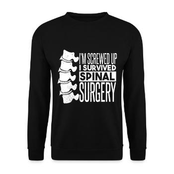 Spinal Surgery - Unisex Sweatshirt - black - Front - Alina (178cm) & Michal (187cm)