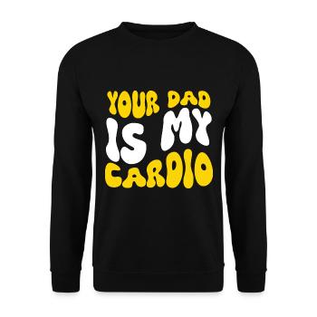 Dein Vater ist mein Cardio-Humor - Unisex Pullover - Schwarz - Vorne - Alina (178cm) & Michal (187cm)