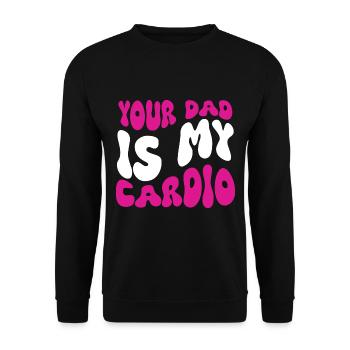 Les femmes groovy plaisantent sur votre père est mon cardio - Sweat-shirt Unisexe - noir - Devant - Alina (178cm) & Michal (187cm)