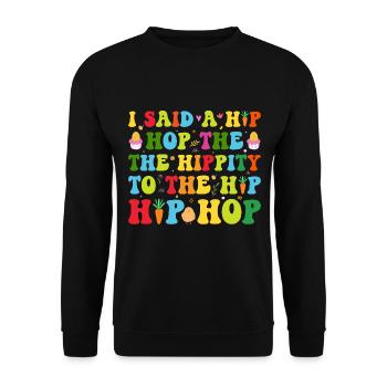Joyeuses Pâques avec le lapin de Pâques - Sweat-shirt Unisexe - noir - Devant - Alina (178cm) & Michal (187cm)
