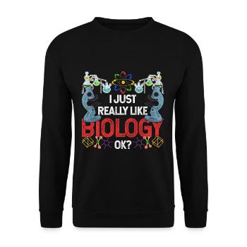 Science nerd biology - Unisex Sweatshirt - black - Front - Alina (178cm) & Michal (187cm)