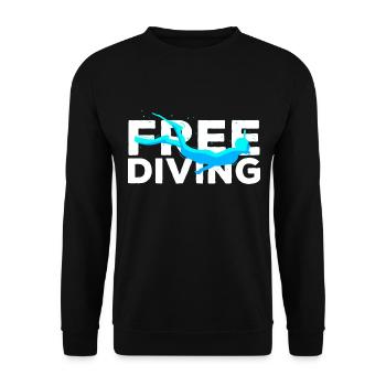 Apnoetauchen Freitaucher Tauchen Taucher Geschenk - Unisex Pullover - Schwarz - Vorne - Alina (178cm) & Michal (187cm)