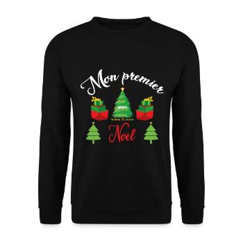 Mon Premier Noel 2023 - Sweat-shirt Unisexe - noir - Devant - Alina (178cm) & Michal (187cm)