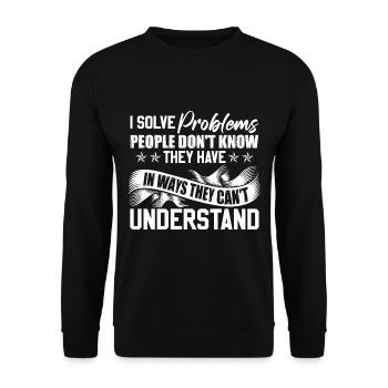 Sozialarbeiter Humor - Unisex Pullover - Schwarz - Vorne - Alina (178cm) & Michal (187cm)