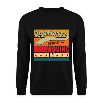 Légendaire depuis son emménagement | Quartier rétro - Sweat-shirt Unisexe - noir - Devant - Alina (178cm) & Michal (187cm)