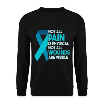 Teal Ribbon | PTSD Awareness Month - Unisex Sweatshirt - black - Front - Alina (178cm) & Michal (187cm)