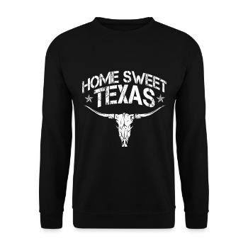 Longhorn, Texas - Unisex Pullover - Schwarz - Vorne - Alina (178cm) & Michal (187cm)