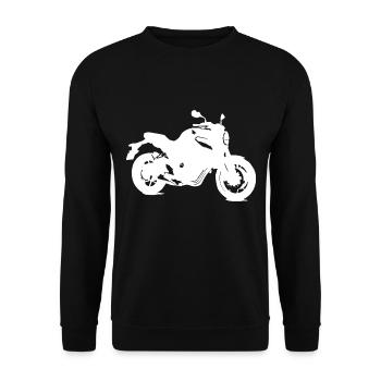 Motorrad Chopper Cruiser Biker Mechaniker Geschenk - Unisex Pullover - Schwarz - Vorne - Alina (178cm) & Michal (187cm)