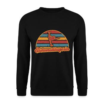 Eiskunstläuferin Eiskunstlauf Eisläuferin Vintage - Unisex Pullover - Schwarz - Vorne - Alina (178cm) & Michal (187cm)