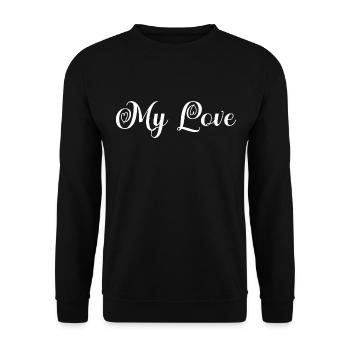 My love - Mon amour - Valentine's Day gift. - Unisex Sweatshirt - black - Front - Alina (178cm) & Michal (187cm)