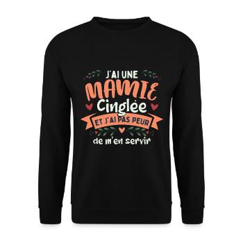 Mamie Cinglée - Sweat-shirt Unisexe - noir - Devant - Alina (178cm) & Michal (187cm)