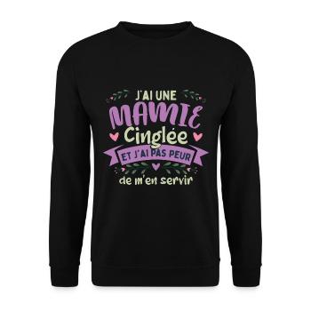 Mamie Humour Petite Fille - Sweat-shirt Unisexe - noir - Devant - Alina (178cm) & Michal (187cm)