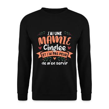 Mamie Petite Fille - Sweat-shirt Unisexe - noir - Devant - Alina (178cm) & Michal (187cm)