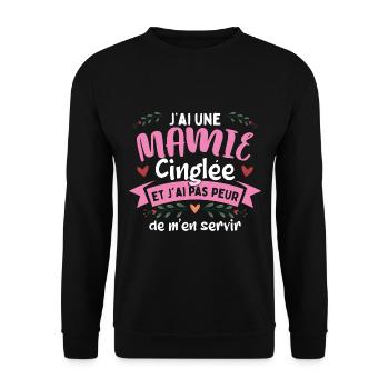 Petite-Fille Mamie Humour - Sweat-shirt Unisexe - noir - Devant - Alina (178cm) & Michal (187cm)