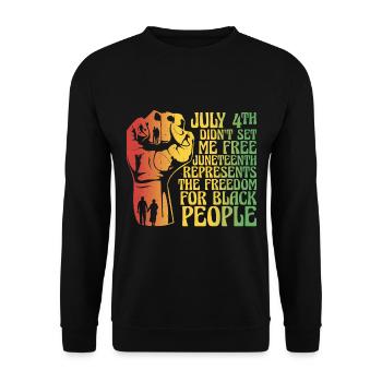 Juneteenth 4. Juli - Unisex Pullover - Schwarz - Vorne - Alina (178cm) & Michal (187cm)