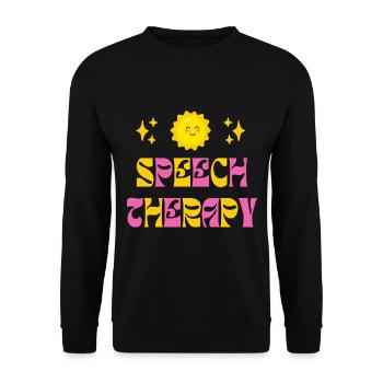 Speech Therapy Sun Speech Language Pathology SLP - Unisex Sweatshirt - black - Front - Alina (178cm) & Michal (187cm)