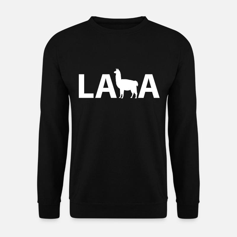 Lama - Silhouette - Unisex Pullover - Schwarz