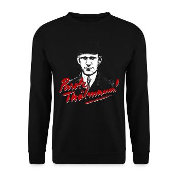 Parole Thälmann! - Unisex Pullover - Schwarz - Vorne - Alina (178cm) & Michal (187cm)