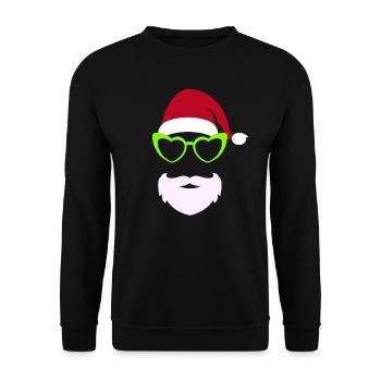 Cooler Weihnachtsmann ugly Christmas - Unisex Pullover - Schwarz - Vorne - Alina (178cm) & Michal (187cm)