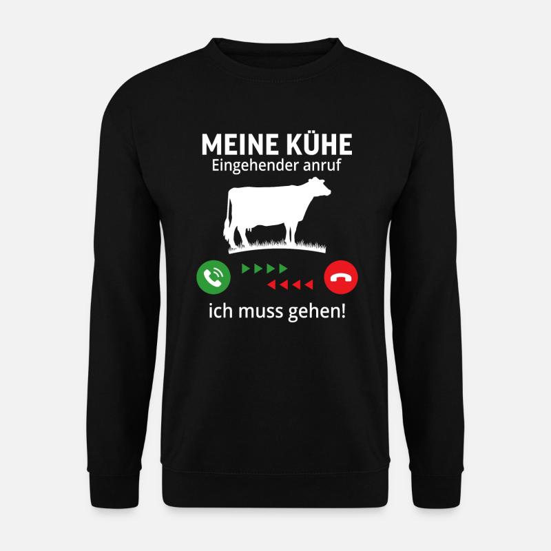 meine kühe eingehender anruf ...ich muss gehen! - Unisex Pullover - Schwarz