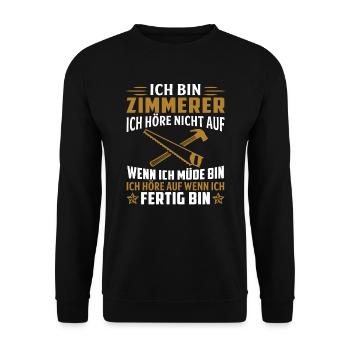 ich bin zimmerer - Unisex Pullover - Schwarz - Vorne - Alina (178cm) & Michal (187cm)