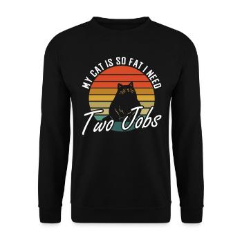 Chonk Cat Meme Funny Thick Cat Cats - Unisex Sweatshirt - black - Front - Alina (178cm) & Michal (187cm)