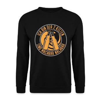 Nachbarn Spruch Lustig 2 Kisten Nachbar - Unisex Pullover - Schwarz - Vorne - Alina (178cm) & Michal (187cm)
