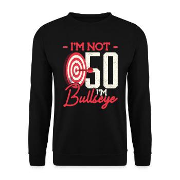 50e anniversaire joueur de fléchettes 50 ans fléchettes - Sweat-shirt Unisexe - noir - Devant - Alina (178cm) & Michal (187cm)
