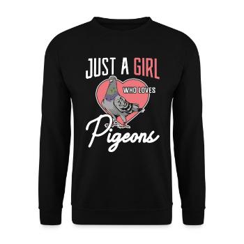 Pigeons voyageurs Juste une fille qui aime les pigeons - Sweat-shirt Unisexe - noir - Devant - Alina (178cm) & Michal (187cm)
