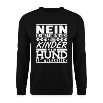 Nein Keine Kinder Hund ist Allergisch Hund - Unisex Pullover - Schwarz - Vorne - Alina (178cm) & Michal (187cm)