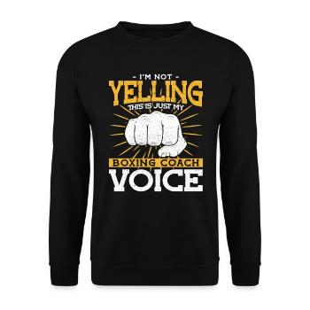 Dans le pas crier mon entraîneur de boxe voice boxtrainer - Sweat-shirt Unisexe - noir - Devant - Alina (178cm) & Michal (187cm)