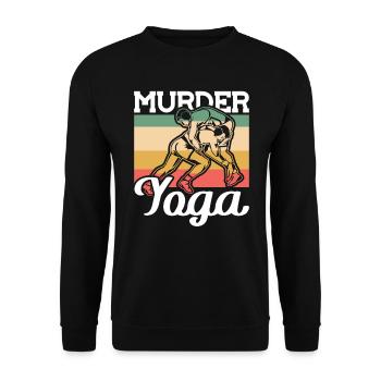 Vintage Murder Yoga Wrestler - Unisex Sweatshirt - black - Front - Alina (178cm) & Michal (187cm)
