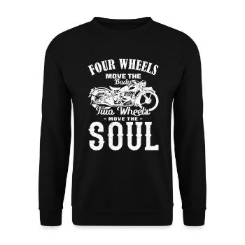 Two Wheels Move The Soul Motorcycle - Unisex Sweatshirt - black - Front - Alina (178cm) & Michal (187cm)