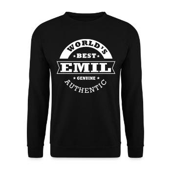 Geschenk Personalisiert Emil Vorname emil - Unisex Pullover - Schwarz - Vorne - Alina (178cm) & Michal (187cm)