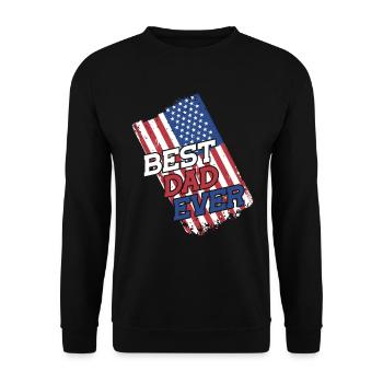 Meilleur papa patriotique de tous les temps Fête des Pères - Sweat-shirt Unisexe - noir - Devant - Alina (178cm) & Michal (187cm)